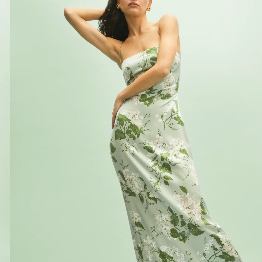 Frankie Silk Dress Tea Garden